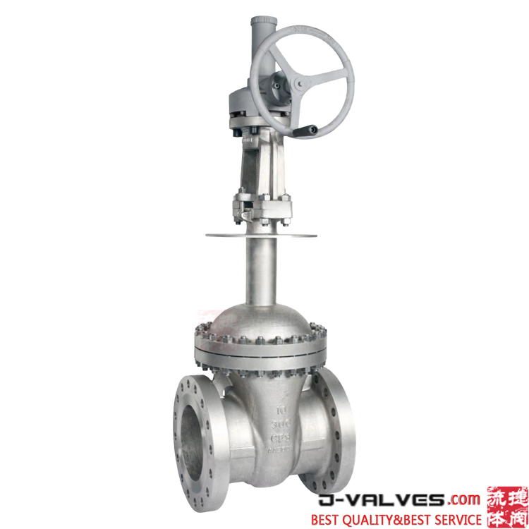 API600 12 pulgadas de 300 lb de acero inoxidable CF8 Válvula de compuerta de vástago extendida con operación de engranaje