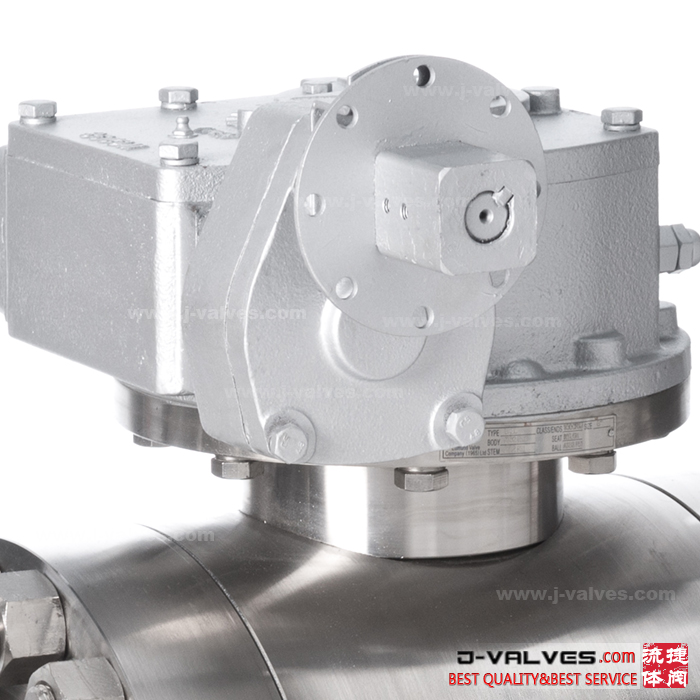 API6D 1500 lb Alta presión planta completa Tipo RTJ Dúplex Acero inoxidable F51 Válvulas de bola montada de muescas con engranaje