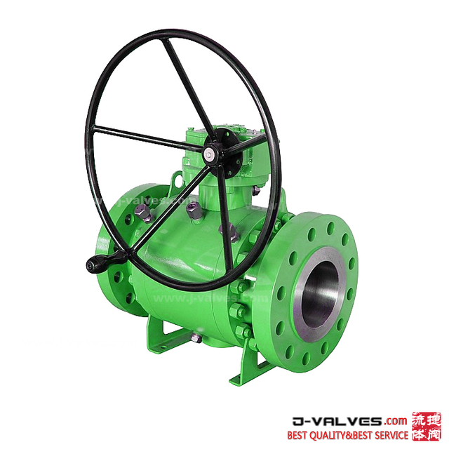 API6D Full Bore Forged Steel A105 Operador de engranaje Válvulas de bola de transmisión 