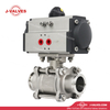 Producto de válvula industrial de calidad Hecho en China J-Valas J-Valas CF8 CF8 Acero inoxidable Tres piezas 1000wog Válvula de bola con brida neumática con liberación rápida
