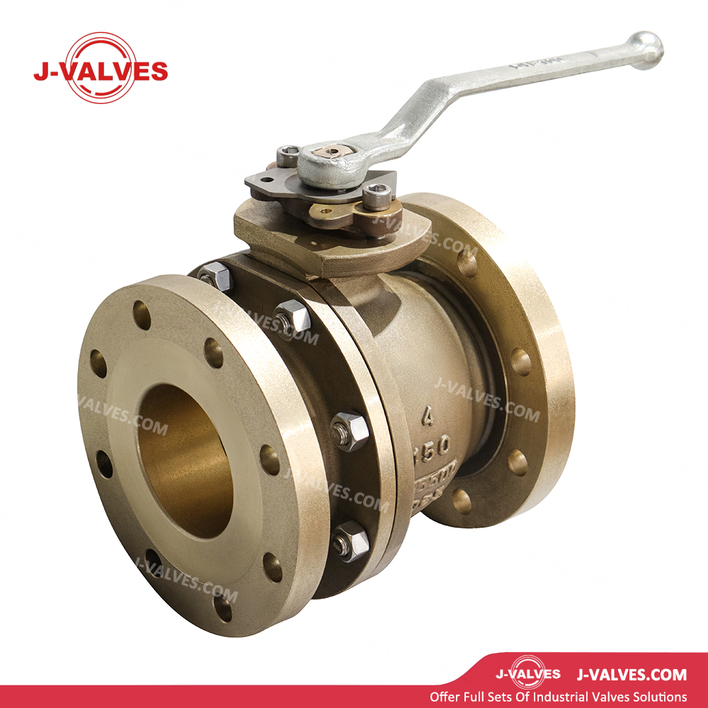 Producto de válvula industrial de calidad Hecho en China J-Valvas J-Níquel de aluminio Bronce C95500 2PC 4 '' Válvula de bola flotante con bridas