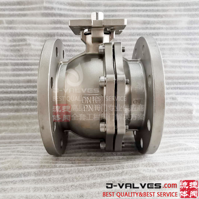 Válvula de bola CF8 flangante de brida con almohadilla de montaje ISO5211