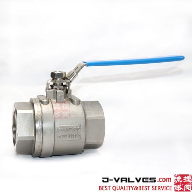 Acero inoxidable SS CF8 2000wog Fnpt roscado Válvula de bola de 2 piezas