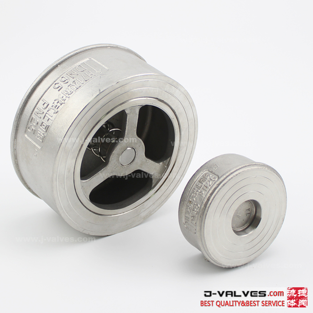 Válvula de retención de oblea de acero inoxidable de acero inoxidable de un solo disco