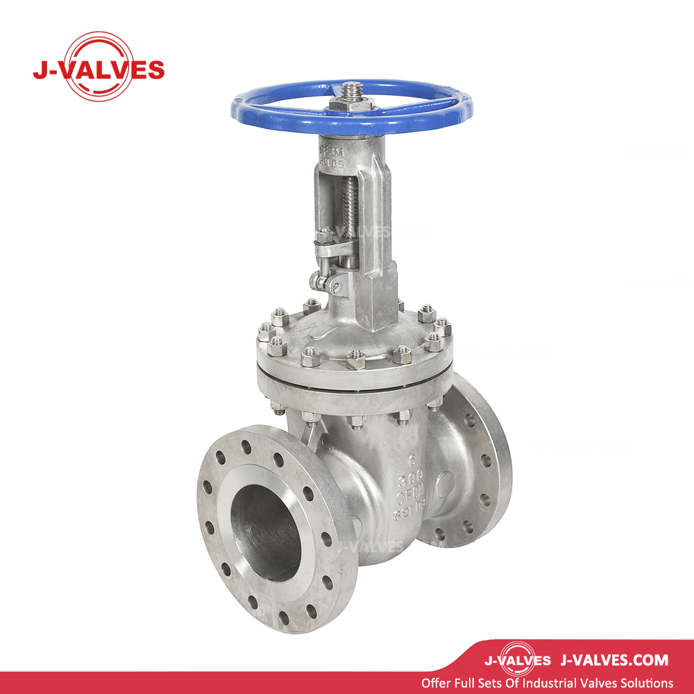 J-Válvulas China ASME/DIN/JIS 304/316 Wedge flexible 300 lb Válvula de puerta inoxidable de acero inoxidable con tornillo ascendente con equipo de bisel de rueda a mano