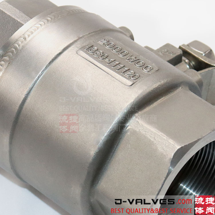 Acero inoxidable SS CF8 2000wog Fnpt roscado Válvula de bola de 2 piezas