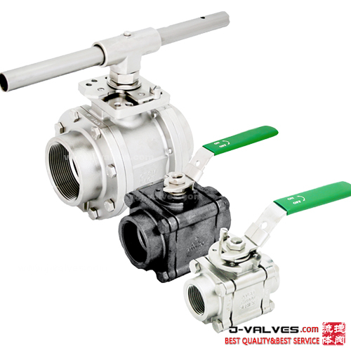2000psi/wog de acero inoxidable de acero inoxidable/acero fundido/acero al carbono/hilo manual WCB 3pc válvula de bola