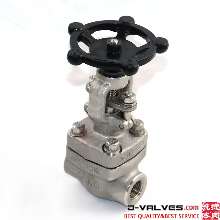 1/2 pulgada 800 lb de acero inoxidable F316L Válvula de compuerta NPT roscada