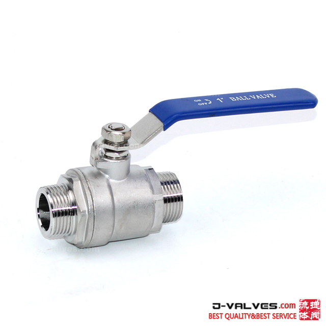 2 pc válvula de bola de hilo masculino de acero inoxidable de acero inoxidable 