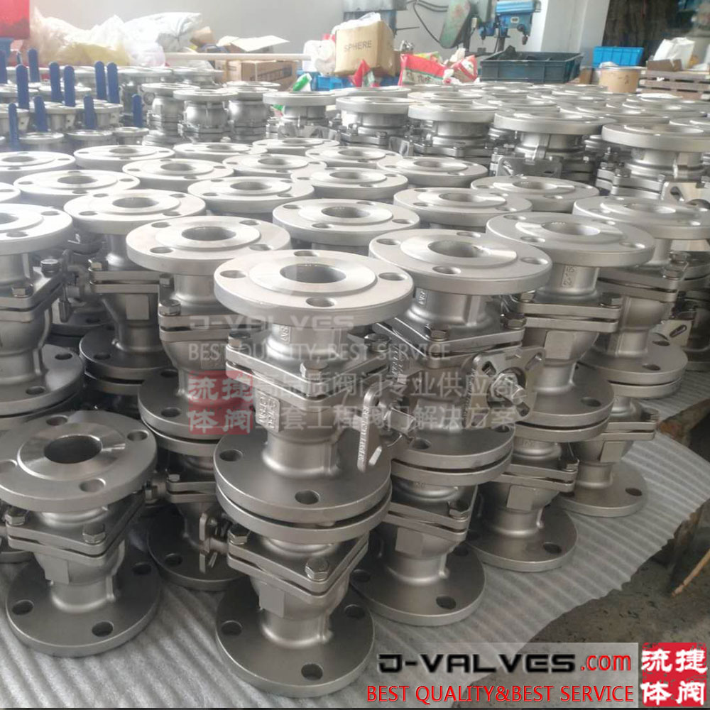 Válvula de bola CF8 flangante de brida con almohadilla de montaje ISO5211