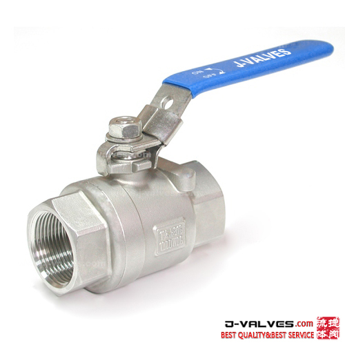 Válvula de bola de hilo BSPT de acero inoxidable de 2 piezas de acero inoxidable