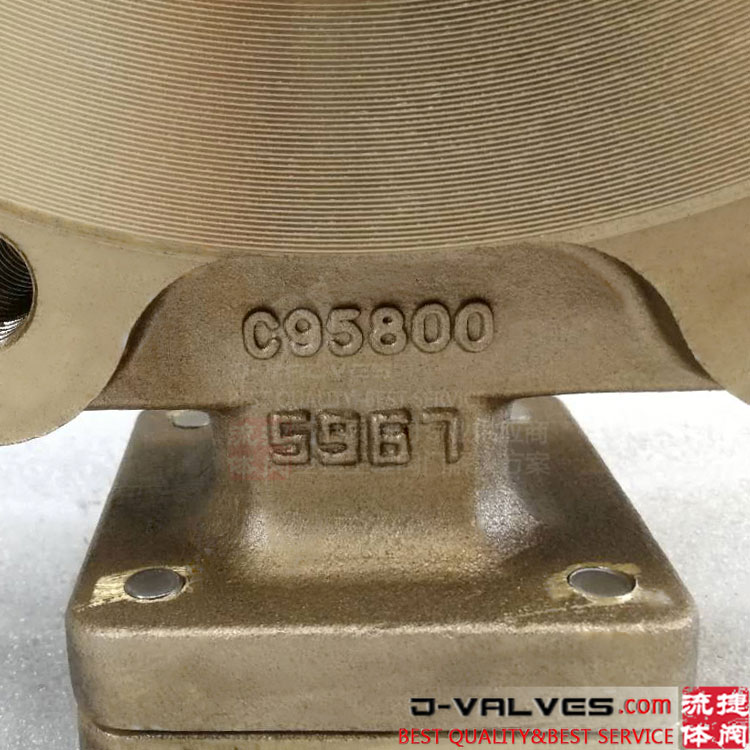 API Níquel de aluminio Bronce C95800 Tipo de orina Válvula de mariposa