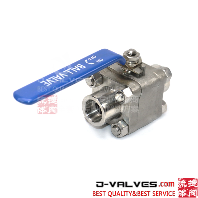 F316L Forgado acero inoxidable 800# Válvula de bola de 3 piezas soldada de 3 piezas soldada de zócalo completo
