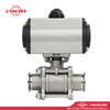 Producto de válvula industrial de calidad Hecho en China J-Valas J-Valas CF8 CF8 Acero inoxidable Tres piezas 1000wog Válvula de bola con brida neumática con liberación rápida