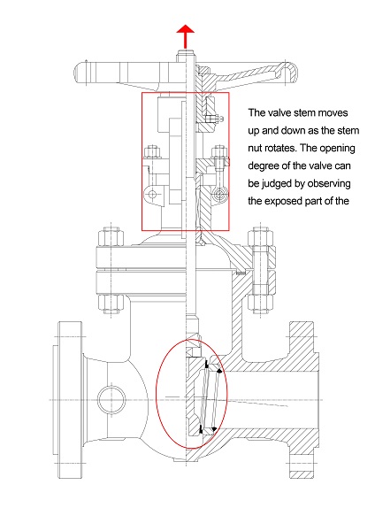 V&aacute;lvula de compuerta del v&aacute;stago de cu&ntilde;a
